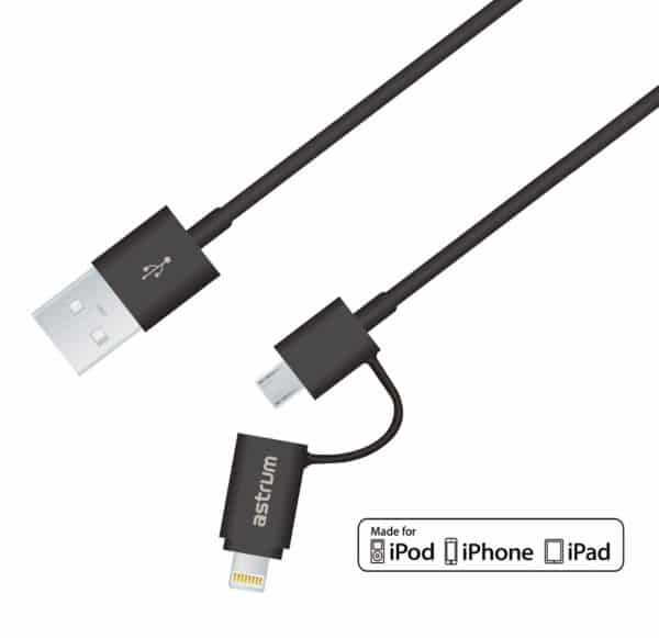 Micro USB + 8pin Charge & Sync MFI Cable  AC320